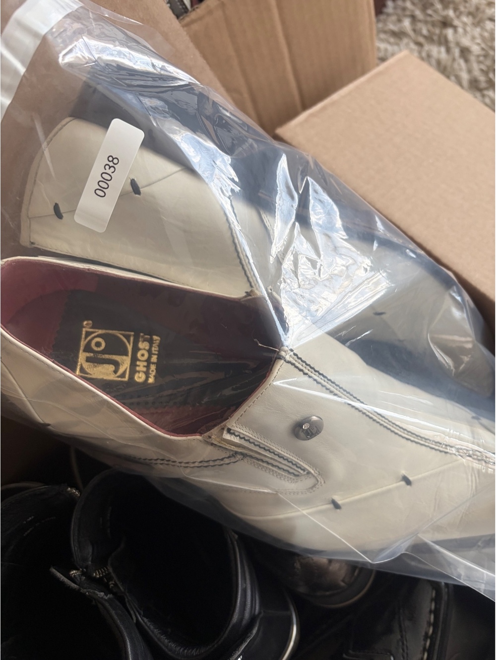 Jo Ghost Men's 43 White Leather new Dress Shoes Size 43 - Picture 8 of 9
